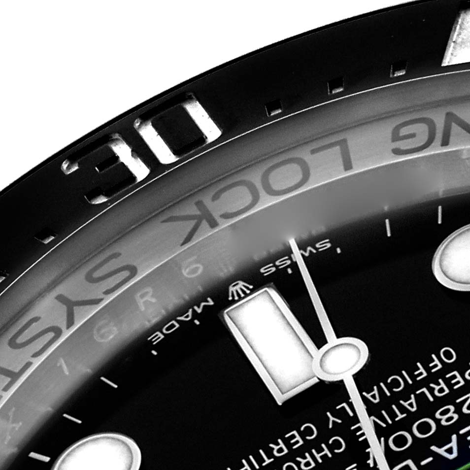The image shows a close-up of the Rolex Sea-Dweller 136660 Men
s Stainless Steel Black Dial 136660 Men
s Stainless Steel Black Dial
s dial and rotating bezel.