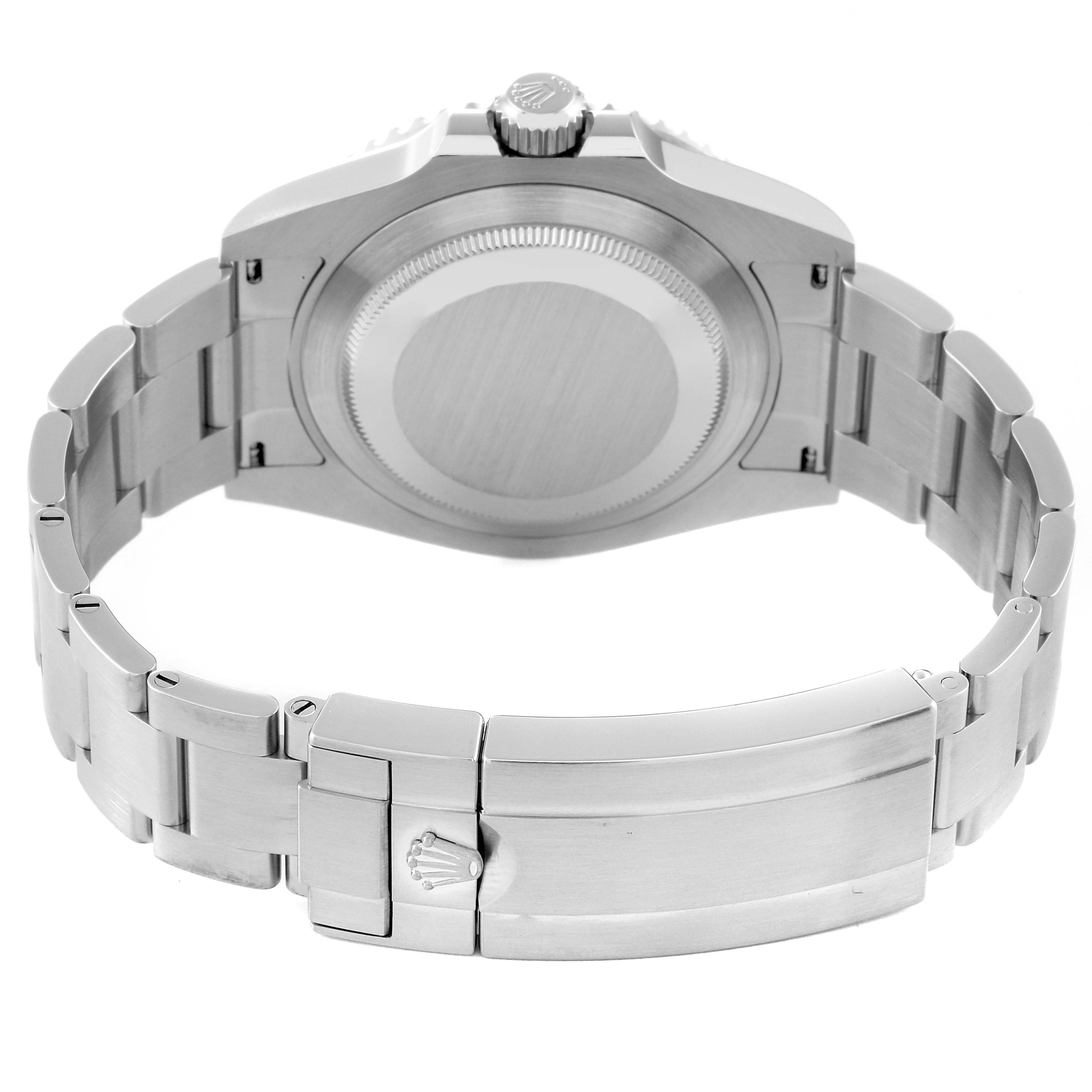 The image shows the back view of a Rolex Submariner 126610 Men's Stainless Steel Black Dial 126610 Men's Stainless Steel Black Dial watch, focusing on the case back and clasp.