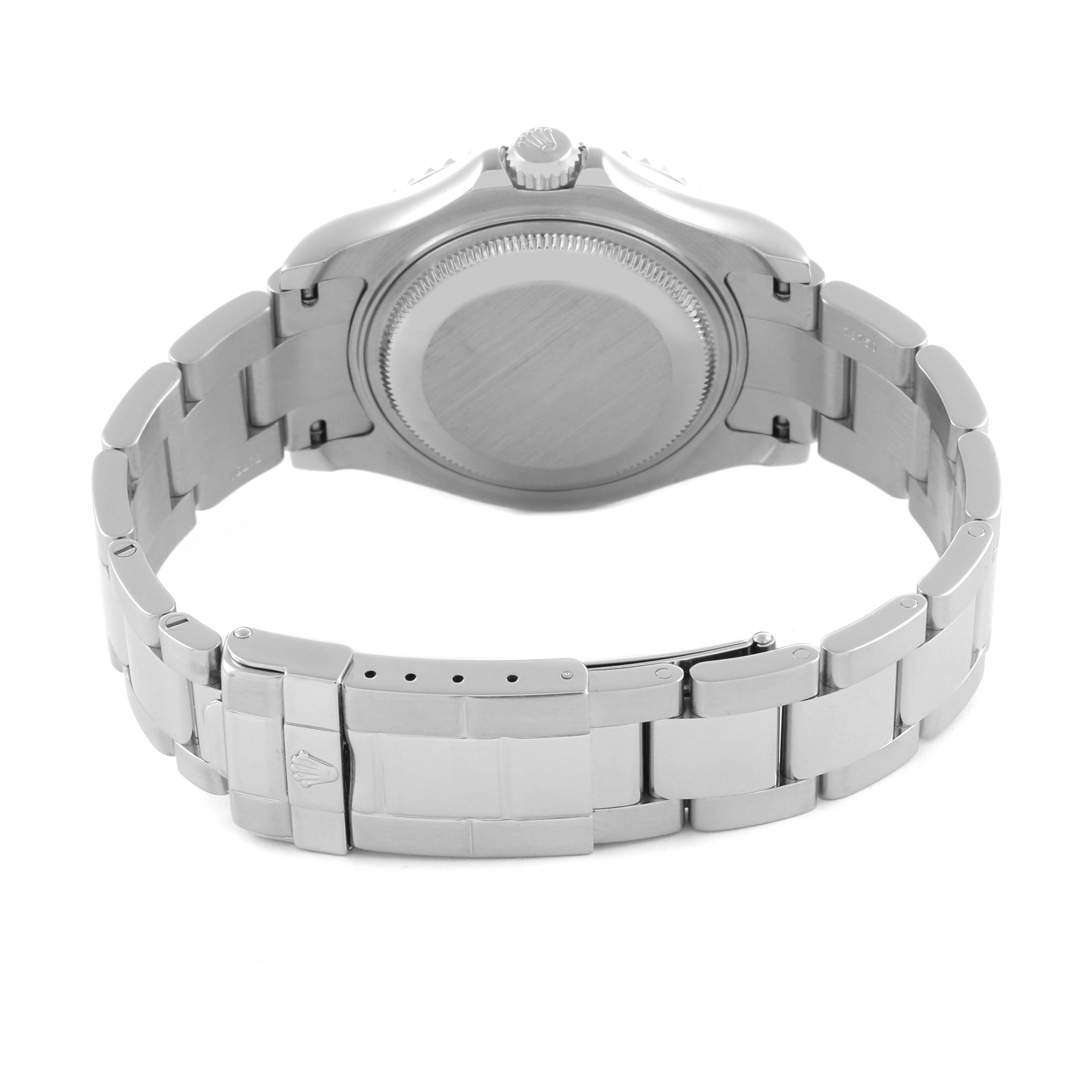 The image shows the back case and bracelet of a Rolex Yacht-Master 168622 Men's Stainless Steel Silver Dial 168622 Men's Stainless Steel Silver Dial watch from a rear angle.