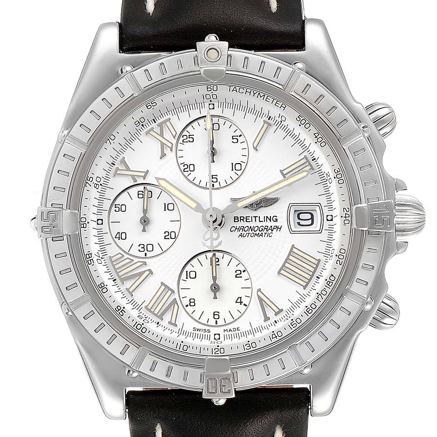 Breitling Windrider Cockpit White Dial Steel Mens Watch A13055 Box Papers SwissWatchExpo