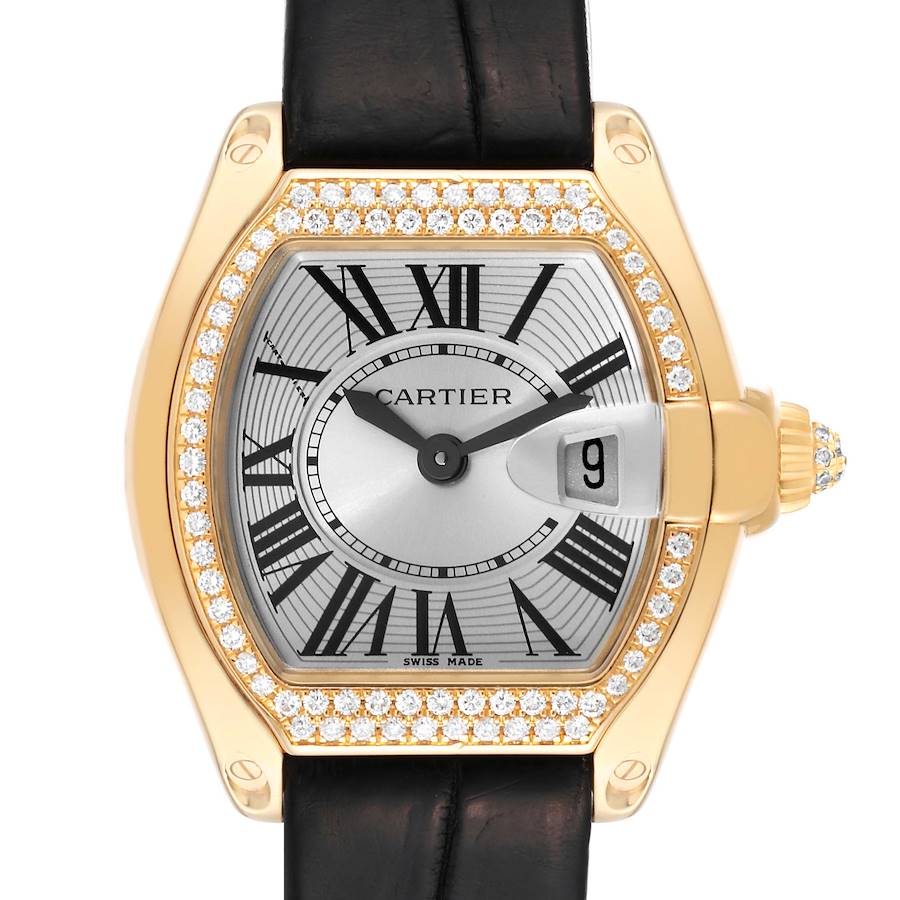 Cartier Roadster Yellow Gold Diamond Ladies Watch WE500160 SwissWatchExpo