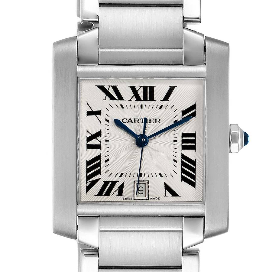 Cartier Tank Francaise Large Steel Automatic Mens Watch W51002Q3 Box SwissWatchExpo