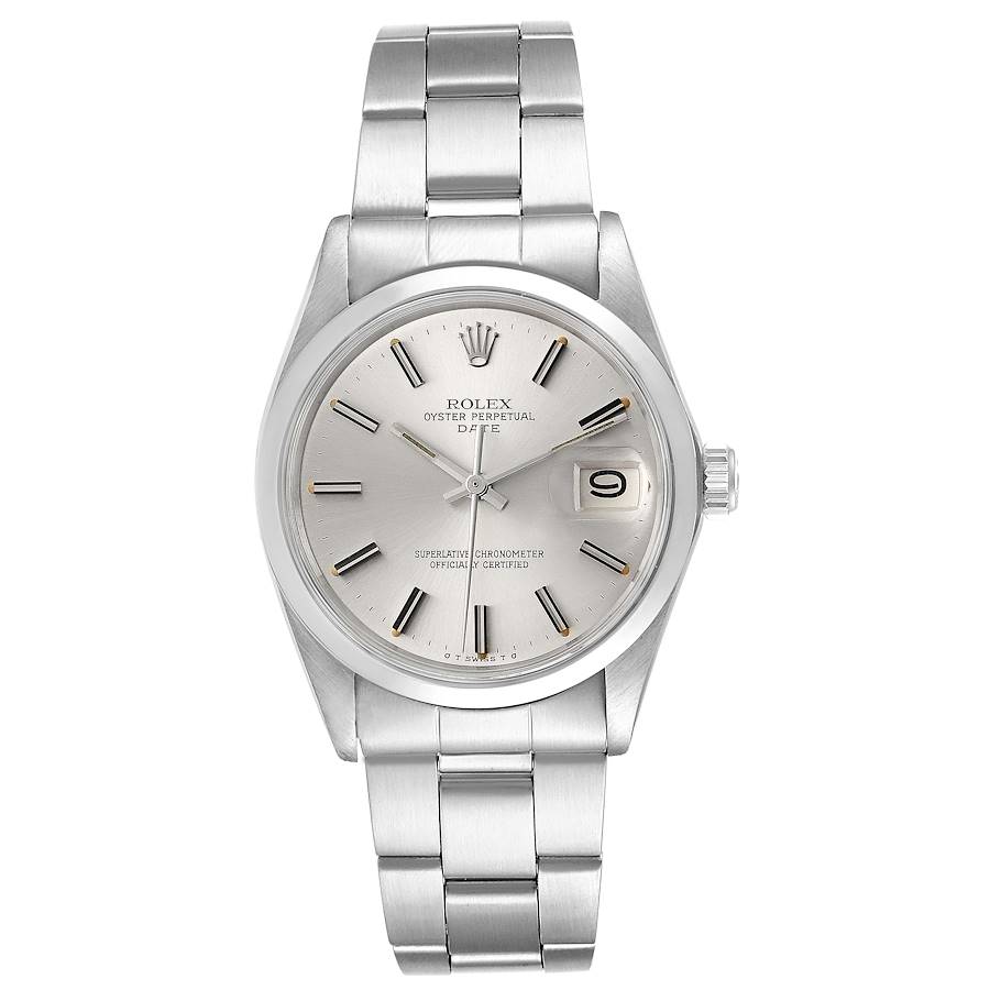 Rolex Date Stainless Steel Silver Dial Vintage Mens Watch 1500 ...