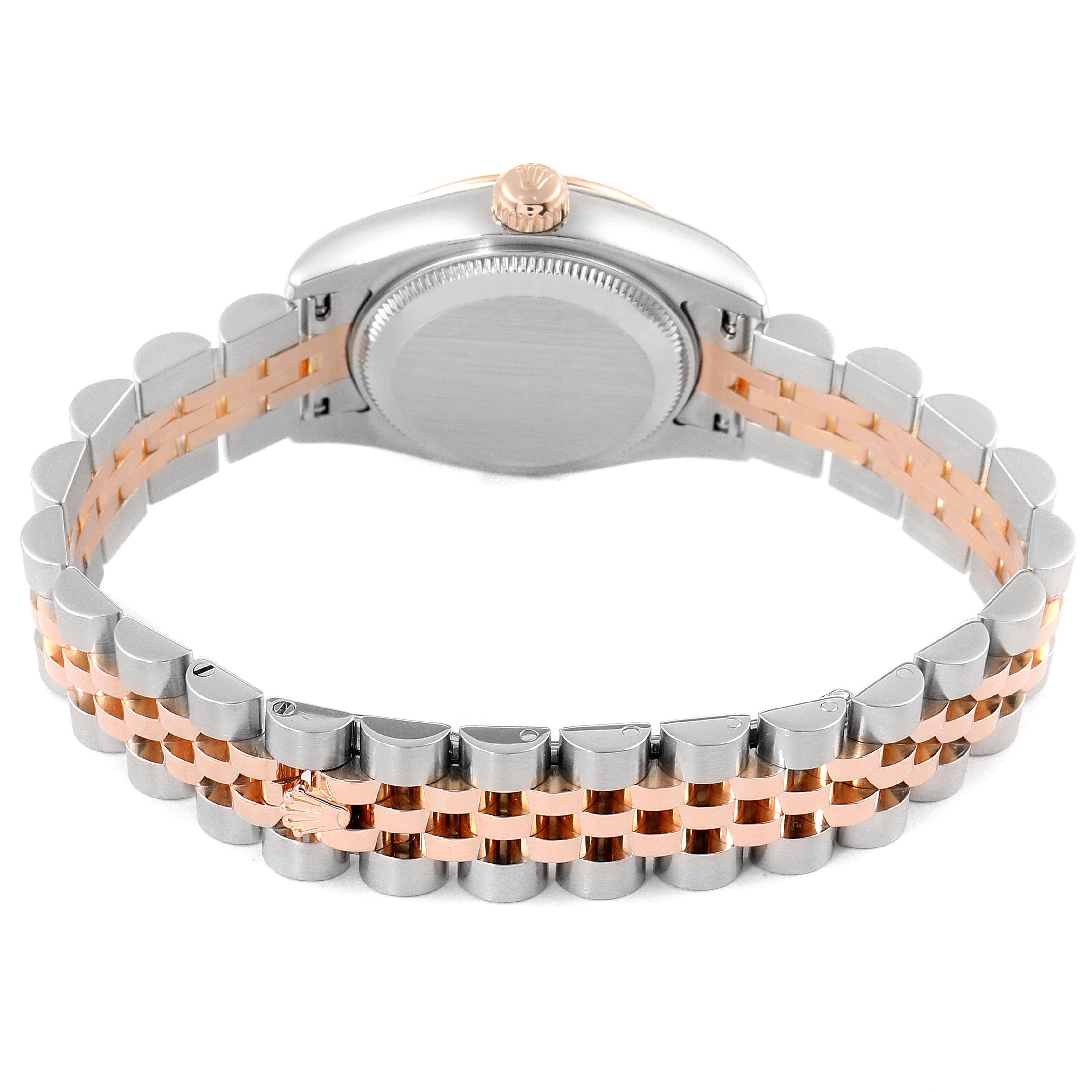 This image shows the back of the Rolex Datejust 179171 Women's Steel and Gold (two tone) Grey Dial 179171 Women's Steel and Gold (two tone) Grey Dial watch, highlighting its bracelet and case back.