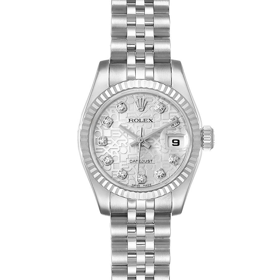 Rolex Datejust Steel White Gold Diamond Ladies Watch 179174 Box Papers SwissWatchExpo