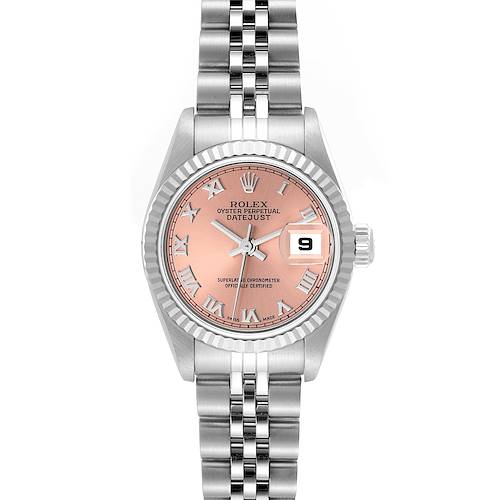 Photo of Rolex Datejust White Gold Salmon Dial Steel Ladies Watch 79174 Box Papers