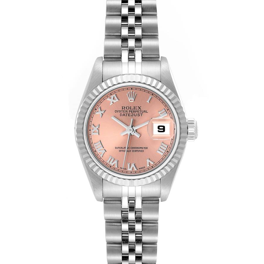 Rolex Datejust White Gold Salmon Dial Steel Ladies Watch 79174 Box Papers SwissWatchExpo