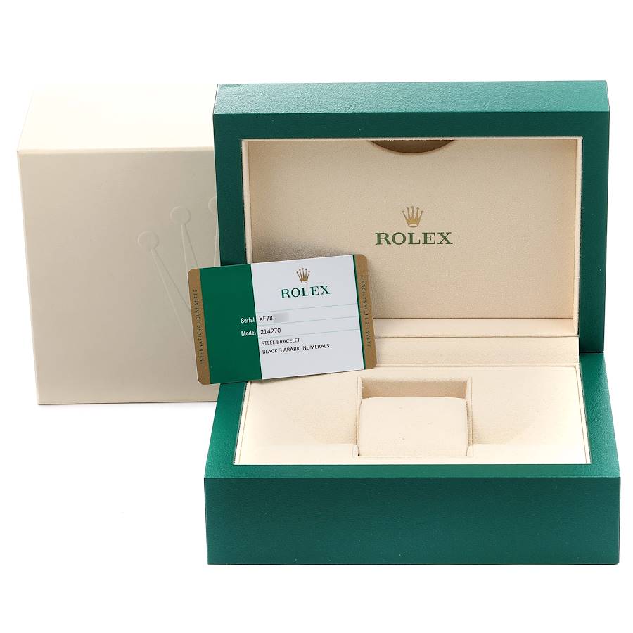 Rolex Explorer I Luminescent Arabic Numerals Mens Watch 214270 Box Card ...