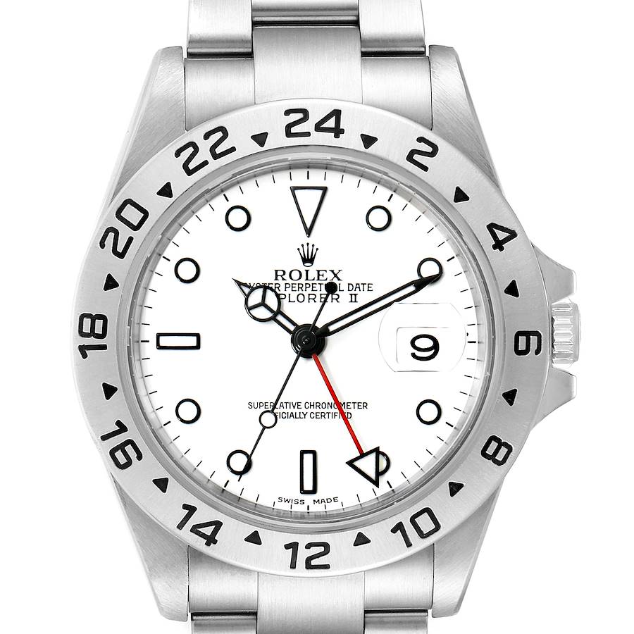 Rolex Explorer II White Dial Automatic Steel Mens Watch 16570 Box SwissWatchExpo