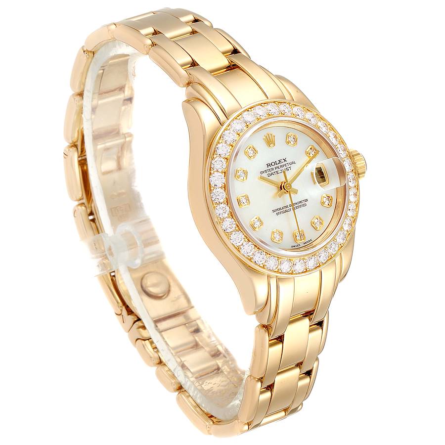 Rolex Pearlmaster Yellow Gold Diamond Ladies Watch 69298 Box Papers ...