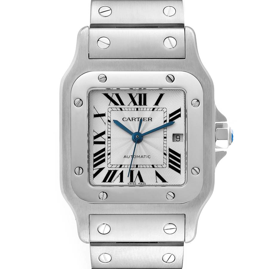 Cartier Santos Galbee Silver Dial Automatic Steel Mens Watch W20055D6 Box Papers SwissWatchExpo