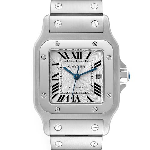 Photo of Cartier Santos Galbee Silver Dial Automatic Steel Mens Watch W20055D6 Box Papers