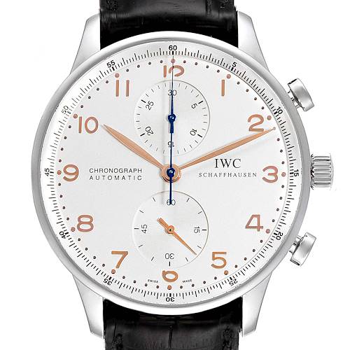 Photo of NOT FOR SALE IWC Portuguese Chronograph Silver Dial Steel Mens Watch IW371401 Box Card PARTIAL PAYMENT