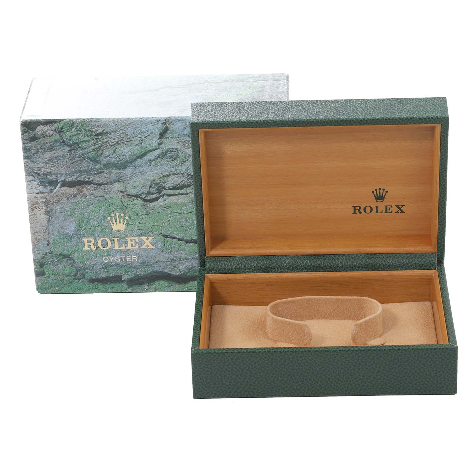 The image shows the open box and packaging of a Rolex Datejust 16233 Men's Steel and Gold (two tone) Champagne Dial 16233 Men's Steel and Gold (two tone) Champagne Dial watch.