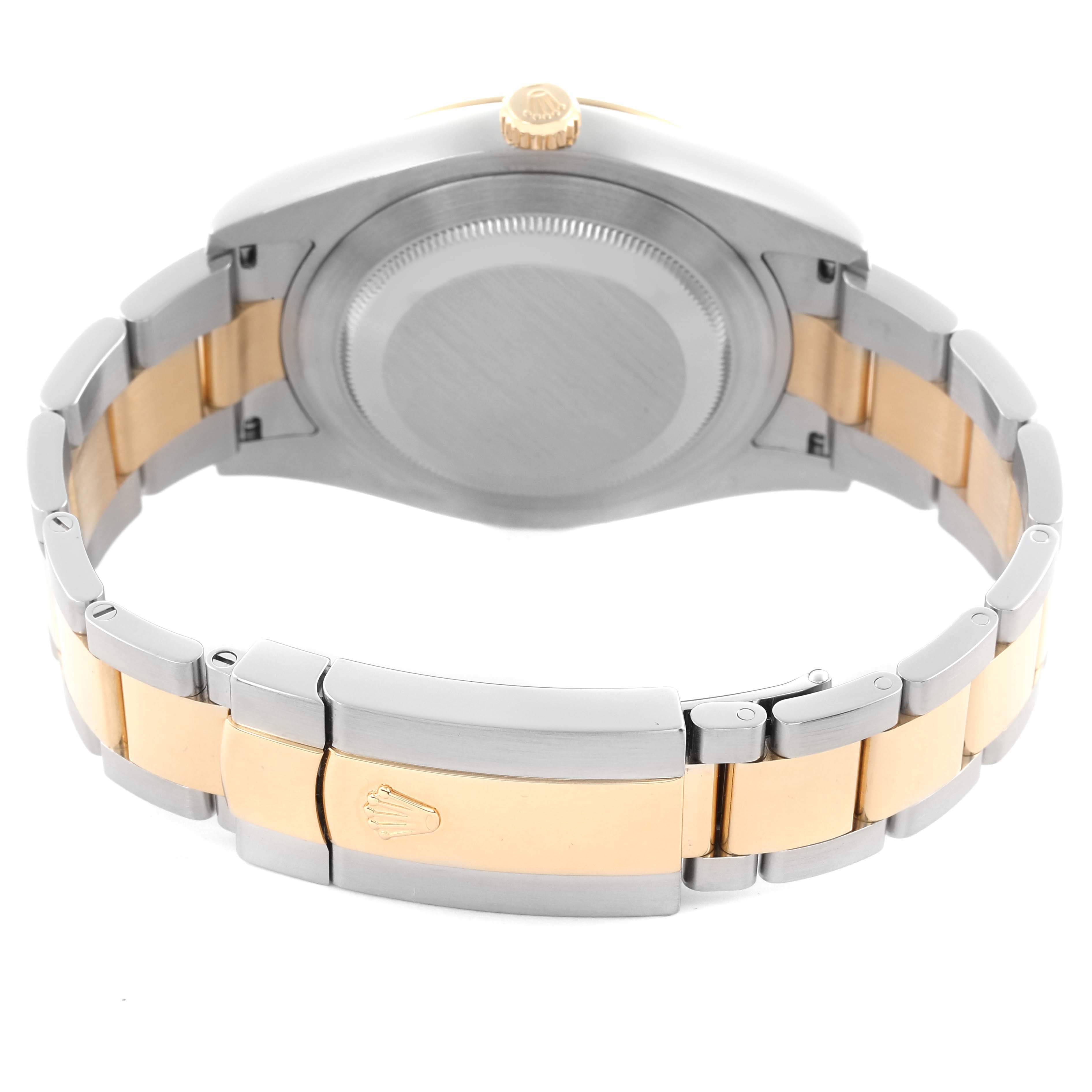 The image shows the back of a Rolex Datejust 41 116333 Men's Steel and Gold (two tone) Grey Dial 116333 Men's Steel and Gold (two tone) Grey Dial with its metal bracelet and clasp visible.