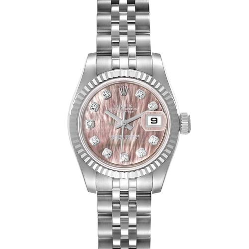 Photo of Rolex Datejust Steel White Gold MOP Diamond Dial Ladies Watch 179174