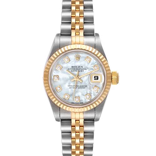 Photo of Rolex Datejust Steel Yellow Gold MOP Diamond Dial Ladies Watch 79173 Box Papers