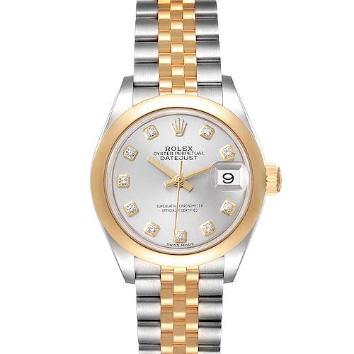 Photo of Rolex Datejust Steel Yellow Gold Silver Diamond Dial Ladies Watch 279163