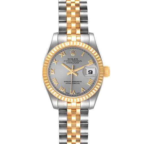 Photo of Rolex Datejust Steel Yellow Gold Slate Dial Ladies Watch 179173 Box Papers