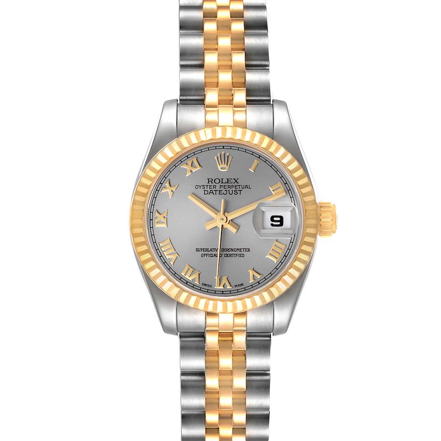 Rolex Datejust Steel Yellow Gold Slate Dial Ladies Watch 179173 Box Papers SwissWatchExpo