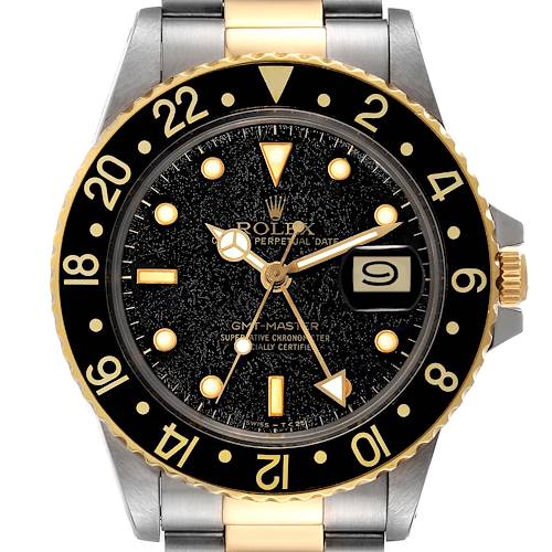 Photo of Rolex GMT Master Steel Yellow Gold Black Frosted Dial Vintage Watch 16753