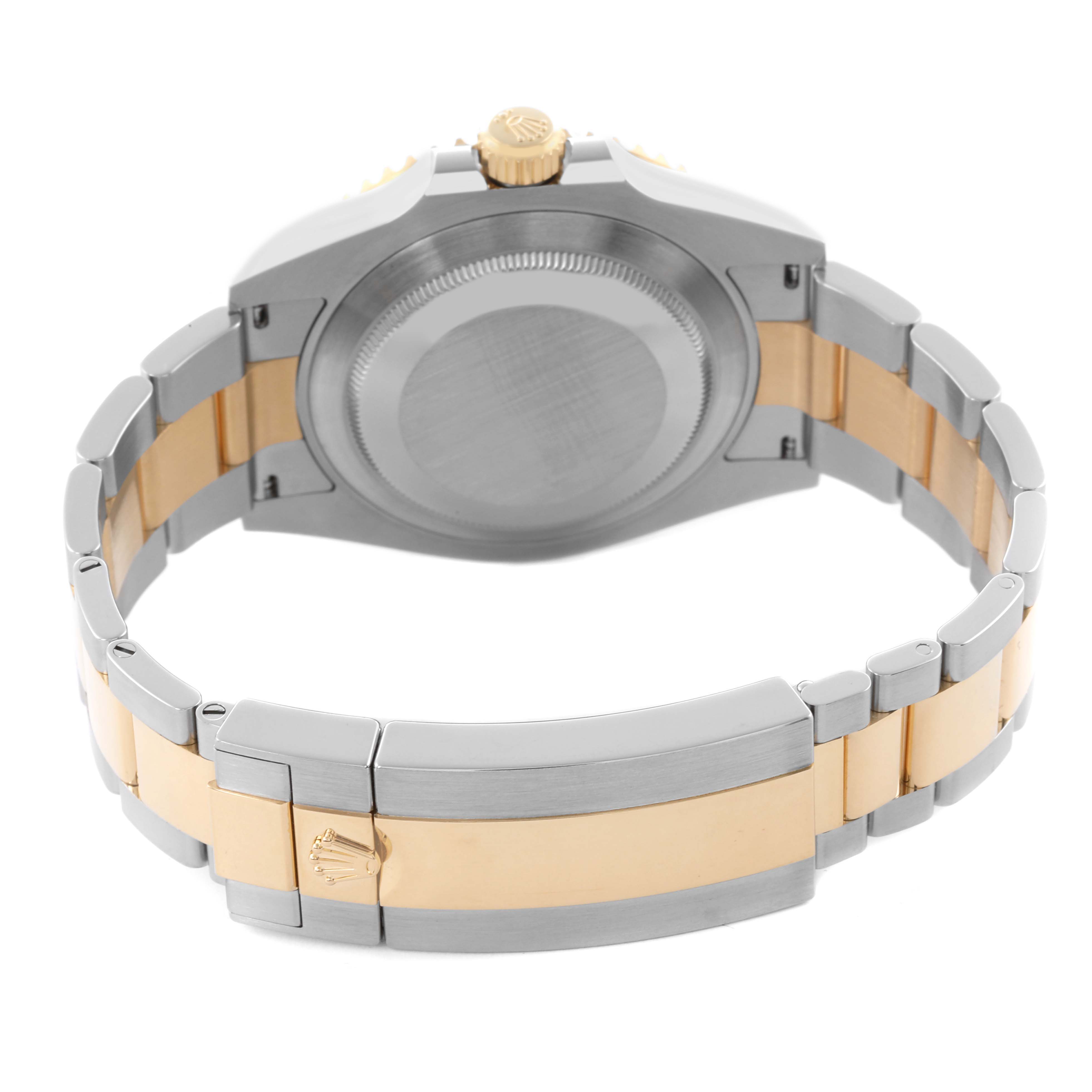 The image shows the back and bracelet of a Rolex Submariner 126613 Men's Steel and Gold (two tone) Blue Dial 126613 Men's Steel and Gold (two tone) Blue Dial, highlighting its two-tone design and clasp.