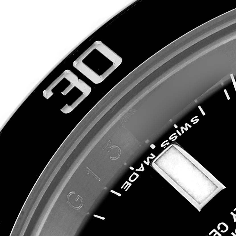 The image shows a close-up of the bezel and dial of a Rolex Submariner 116610LN Men
s Stainless Steel Black Dial 116610LN Men
s Stainless Steel Black Dial watch, including the "30" mark.