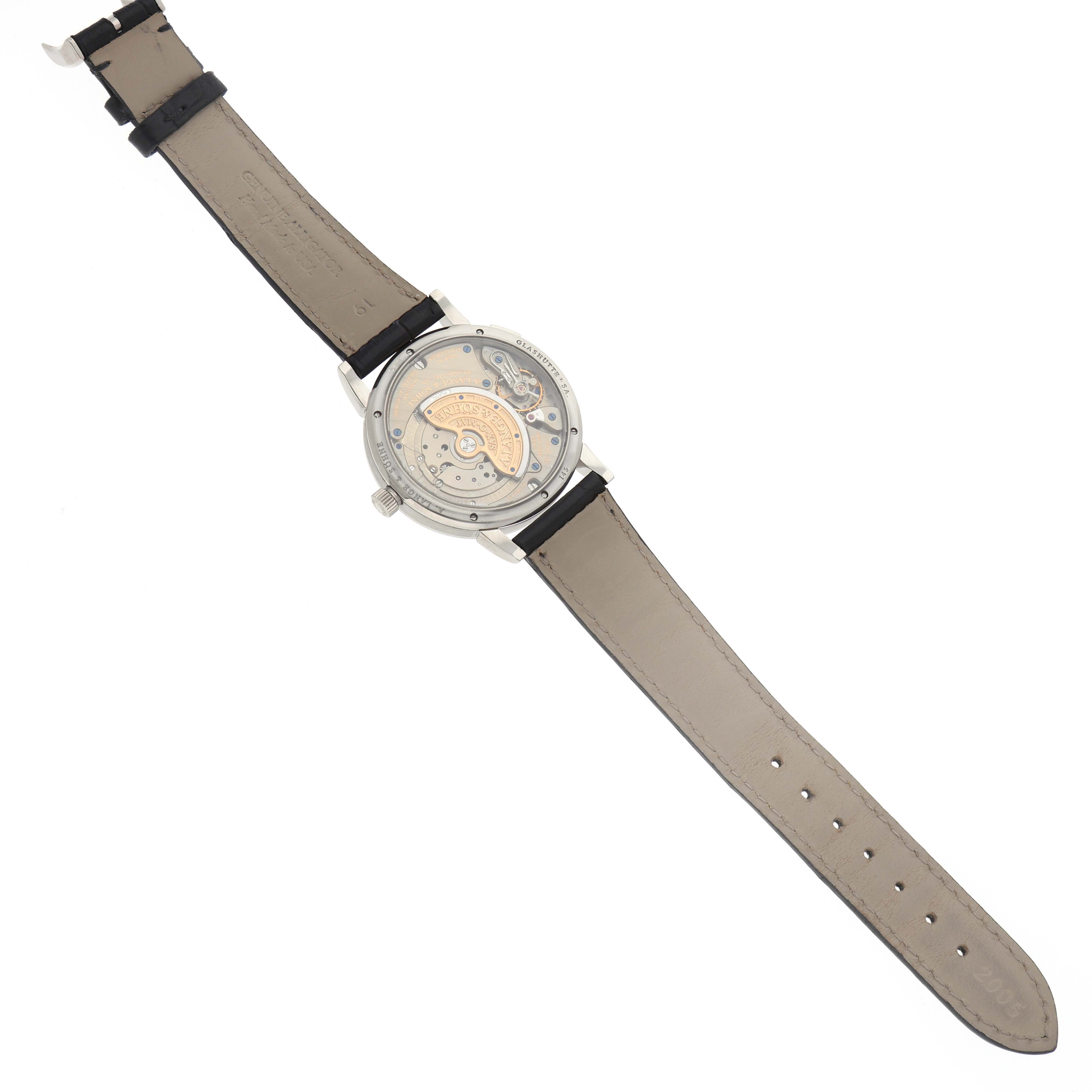 The image shows the back view of an Original model by Glashütte, highlighting its movement and rotor.