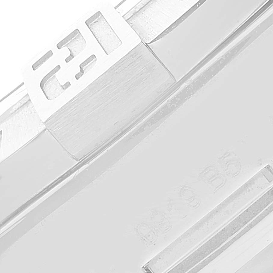 The image shows a close-up of the bracelet clasp of a Breitling Avenger A3239011-C872-170A Men's Stainless Steel Mother of Pearl Dial A3239011-C872-170A Men's Stainless Steel Mother of Pearl Dial watch from a side angle.