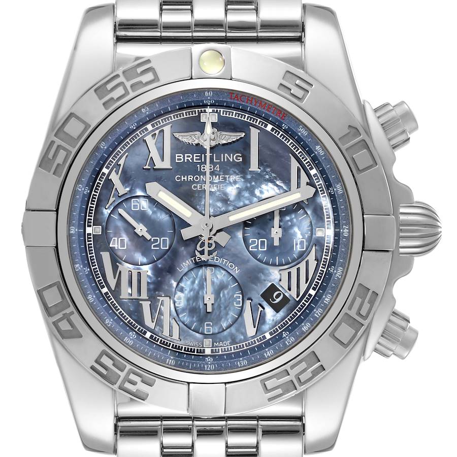 Breitling Chronomat 01 Mother of Pearl Steel LE Mens Watch AB0111 Box Card SwissWatchExpo