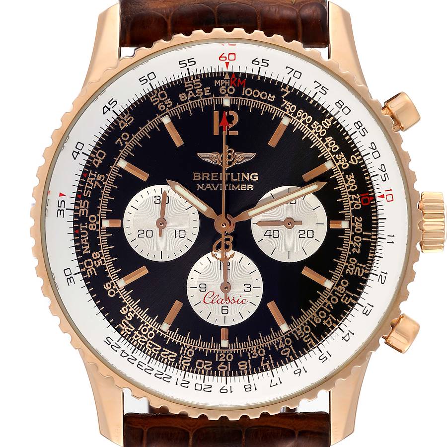 Breitling Navitimer Classic Limited Edition Rose Gold Mens Watch H30330 Box Papers SwissWatchExpo