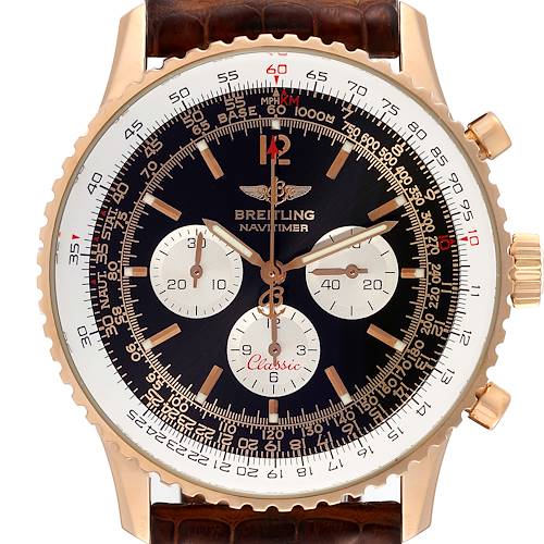 Photo of Breitling Navitimer Classic Limited Edition Rose Gold Mens Watch H30330 Box Papers