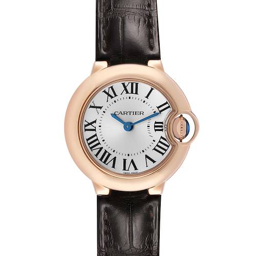 Photo of Cartier Ballon Bleu 28 Rose Gold Silver Dial Ladies Watch W6900256