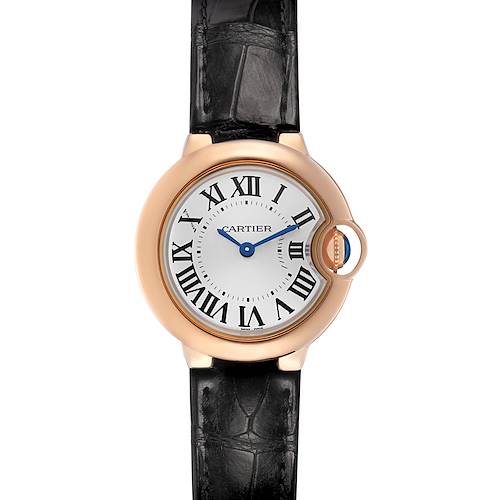 Photo of Cartier Ballon Bleu 28 Rose Gold Silver Dial Ladies Watch WGBB0007