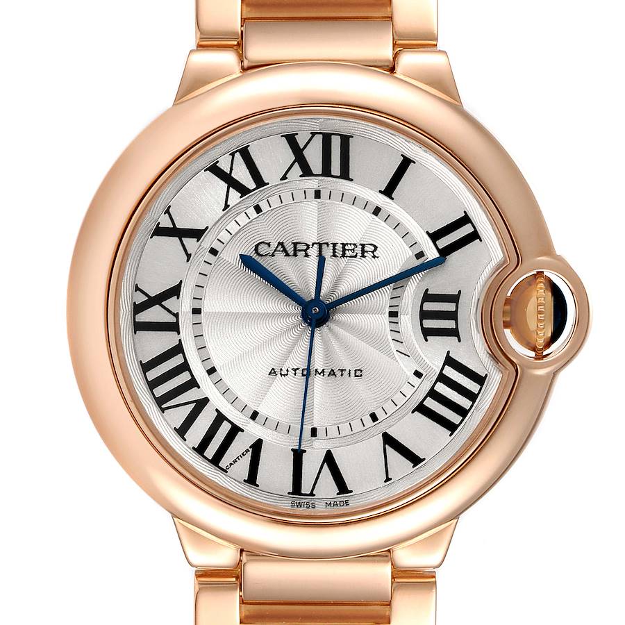 Cartier Ballon Bleu 36mm Automatic Rose Gold Mens Watch W69004Z2 Box Card SwissWatchExpo
