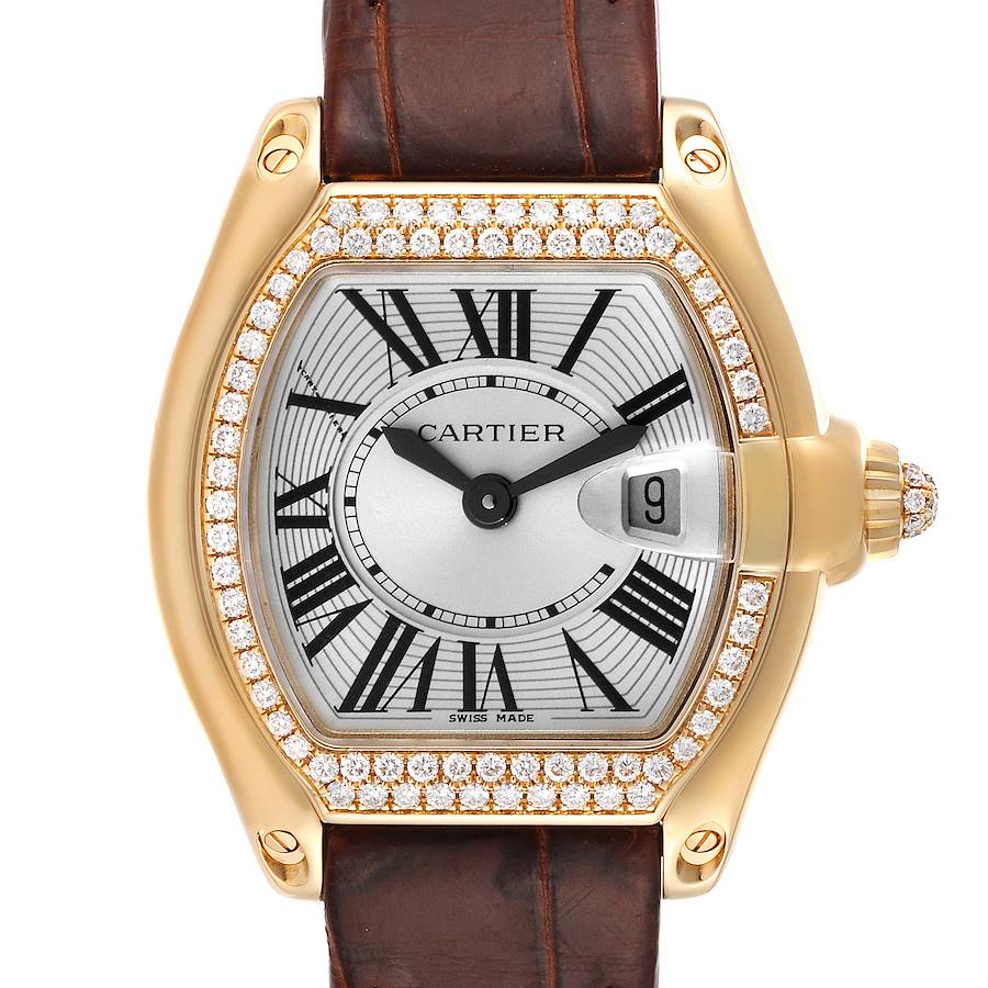 Cartier Roadster Ladies 18K Yellow Gold Diamond Watch WE500160 SwissWatchExpo
