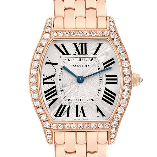 Photo of Cartier Tortue Medium Rose Gold Diamond Ladies Watch WA501012 Box Papers