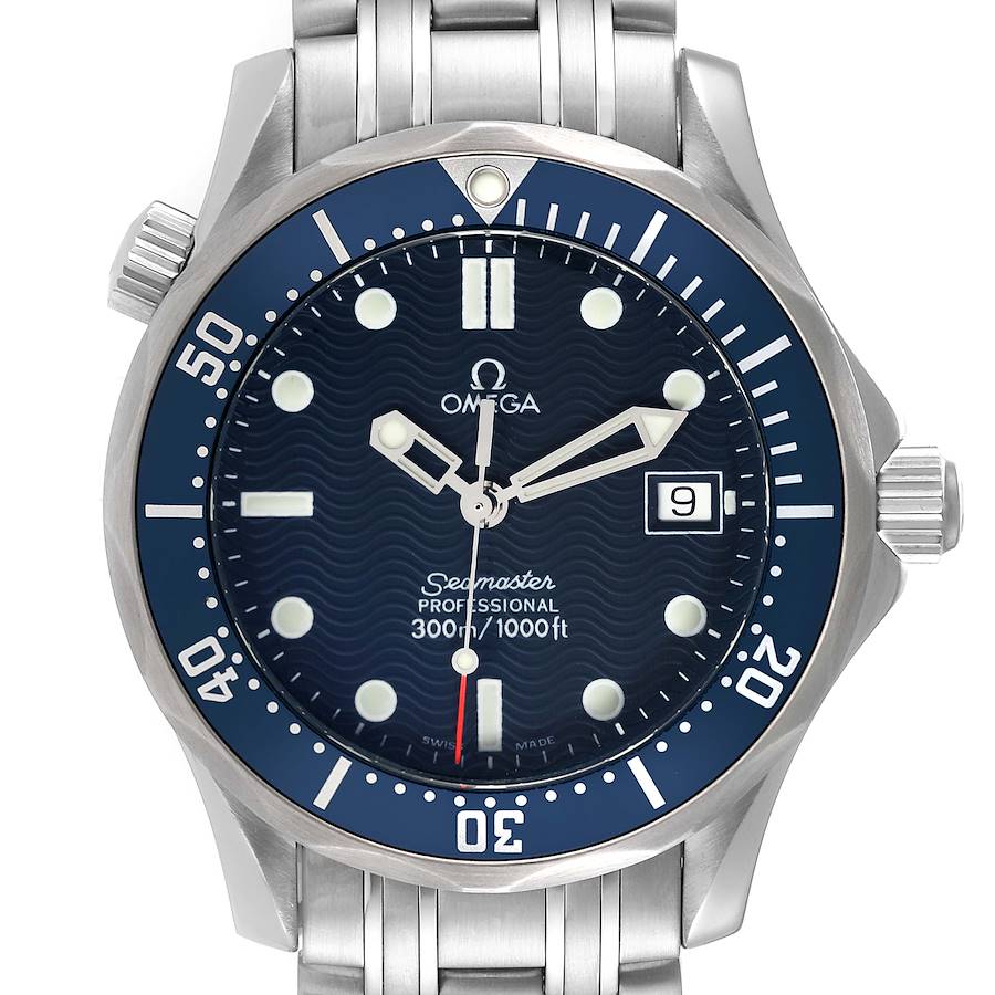 Omega Seamaster Bond 36 Midsize Blue Dial Steel Mens Watch 2561.80.00 Box Card SwissWatchExpo