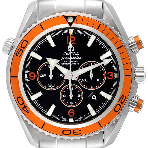 Photo of Omega Seamaster Planet Ocean XL Chrono Mens Watch 2218.50.00 Box Card ONE LINK ADDED