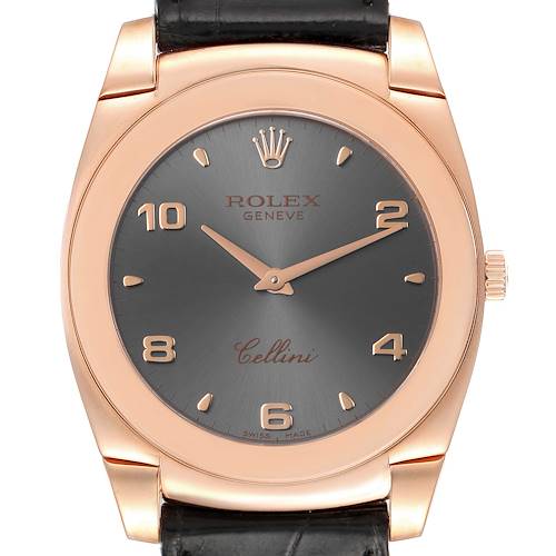 Photo of Rolex Cellini Cestello 18K Rose Gold Slate Dial Mens Watch 5330