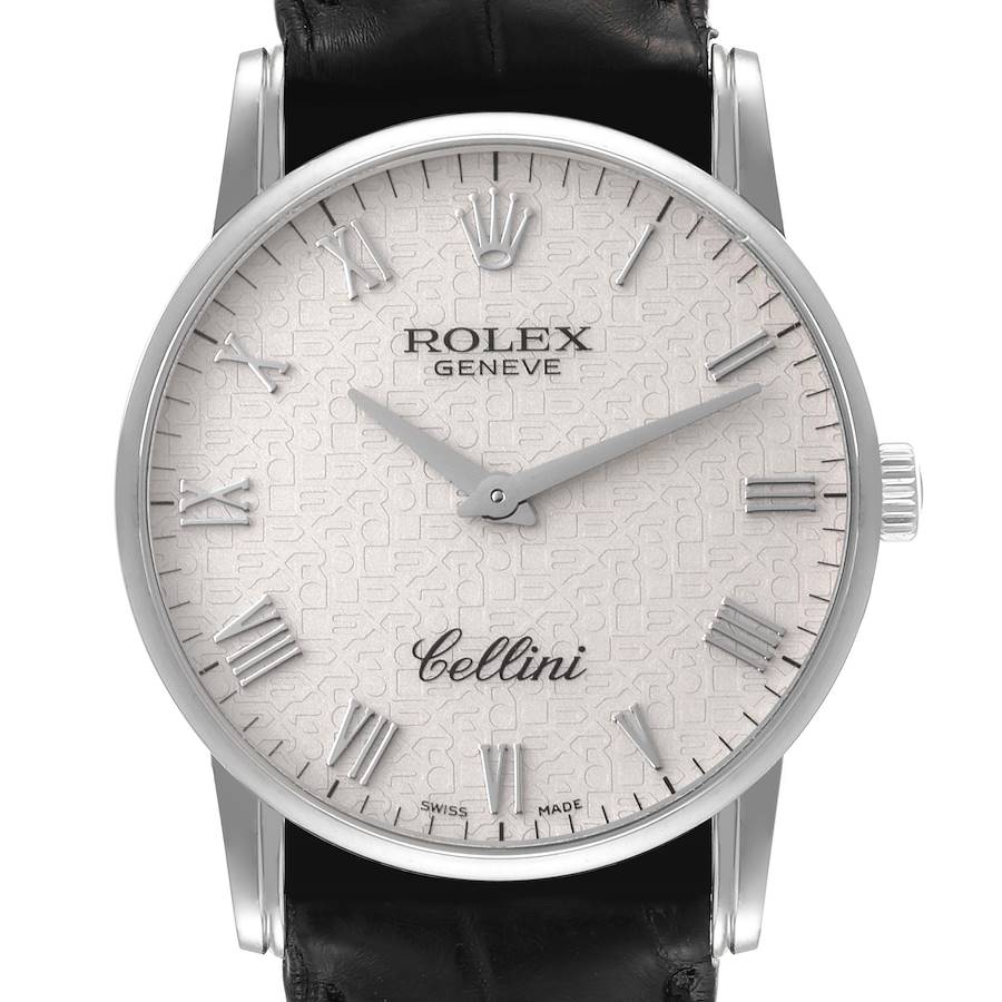 Rolex Cellini Classic White Gold Ivory Anniversary Dial Mens Watch 5116 SwissWatchExpo