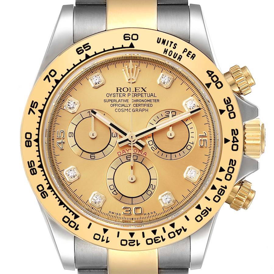 Rolex Cosmograph Daytona Steel Yellow Gold Diamond Watch 116503 Unworn SwissWatchExpo
