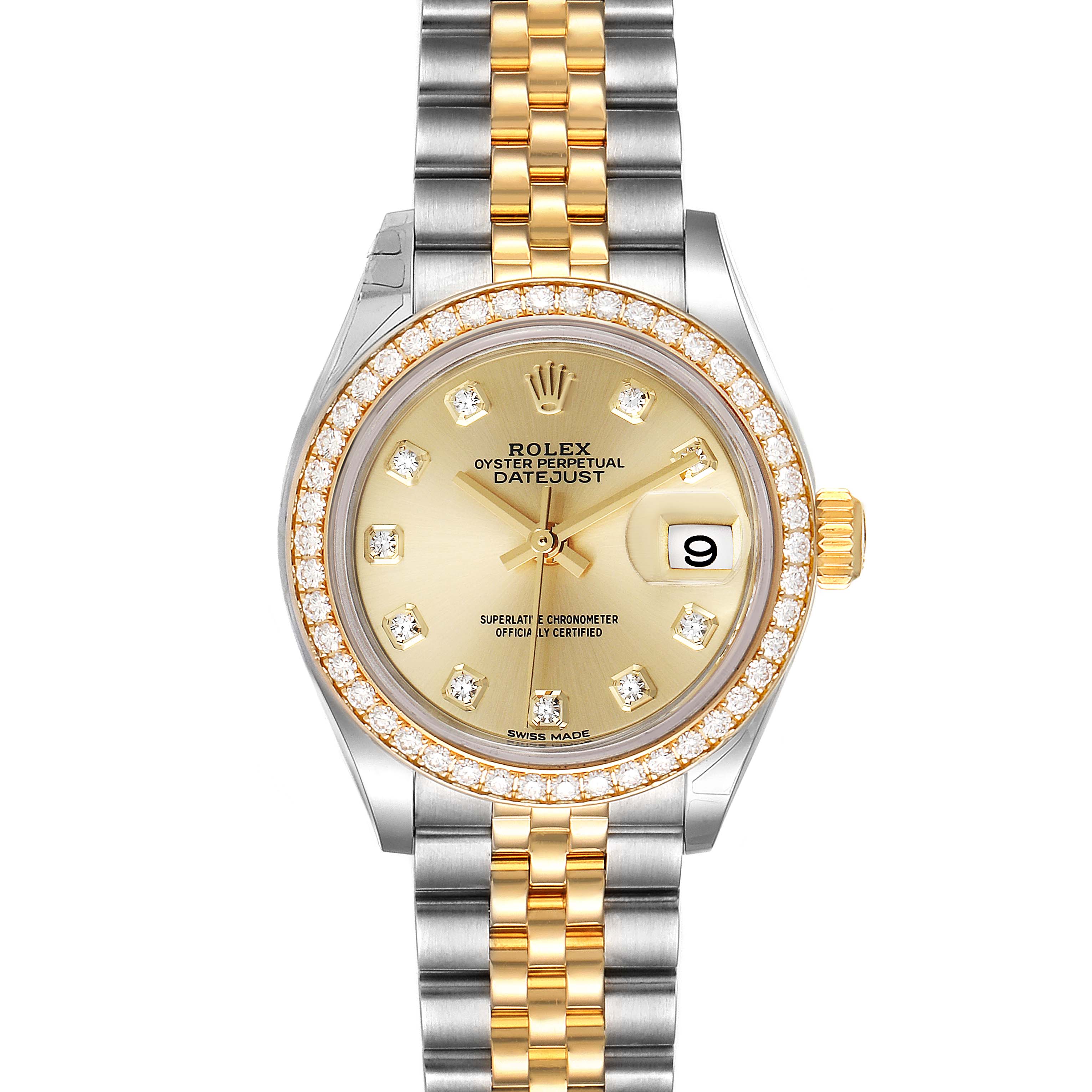 Rolex Datejust 28 Steel Yellow Gold Diamond Ladies Watch 279383 Unworn ...