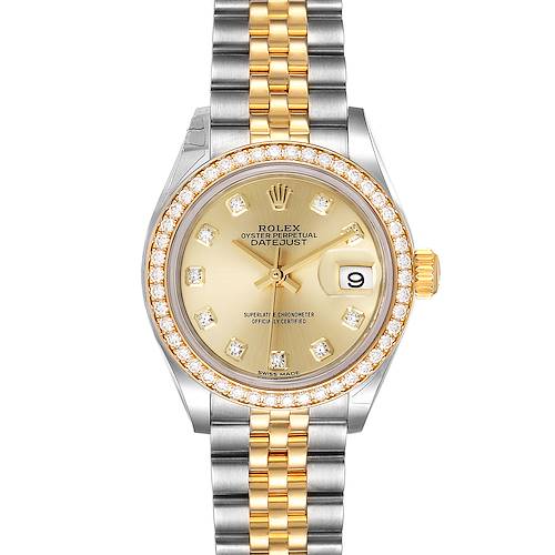 Photo of Rolex Datejust 28 Steel Yellow Gold Diamond Ladies Watch 279383 Unworn