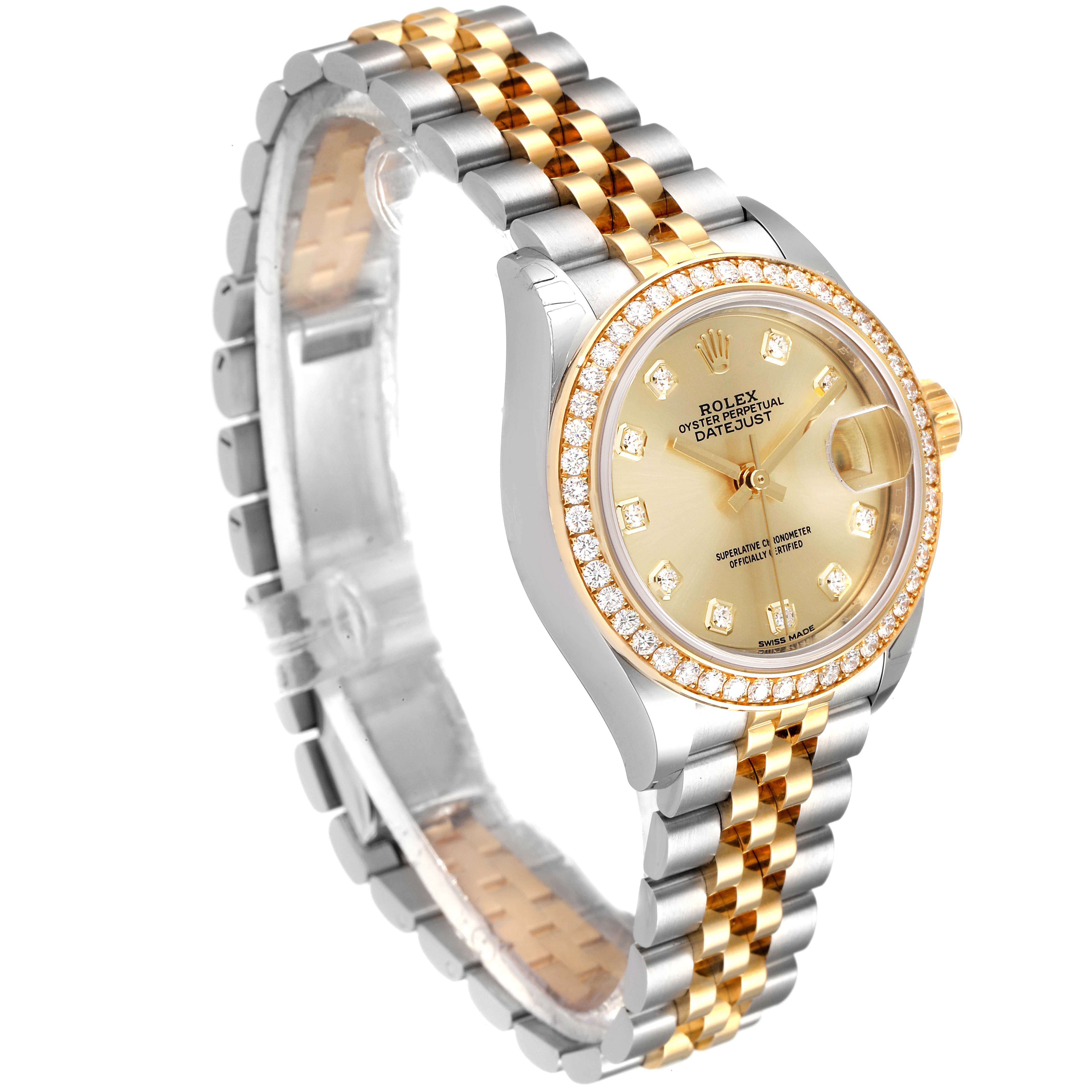 Rolex Datejust 28 Steel Yellow Gold Diamond Ladies Watch 279383 Unworn ...