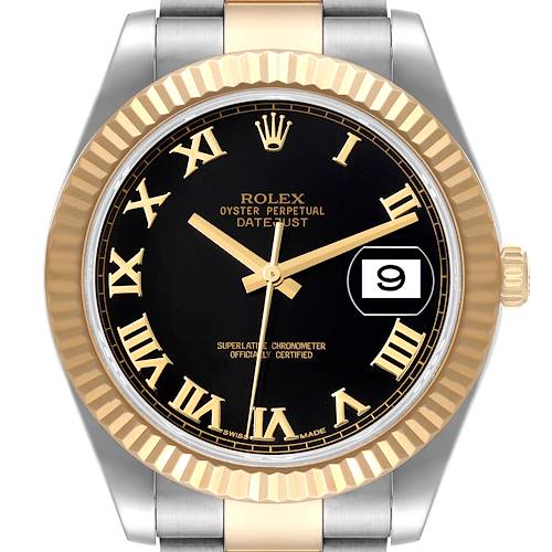 Photo of Rolex Datejust II Steel Yellow Gold Black Dial Mens Watch 116333