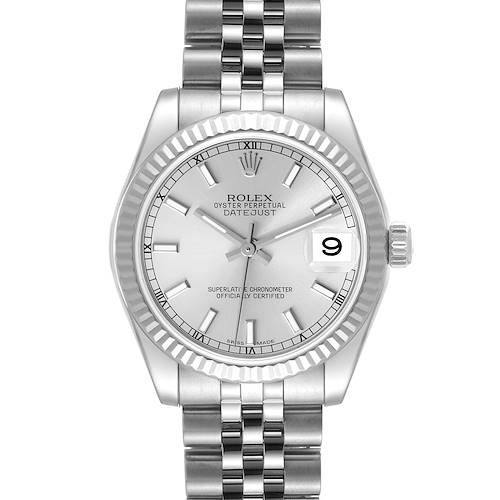 Photo of Rolex Datejust Midsize 31 Steel White Gold Silver Dial Ladies Watch 178274