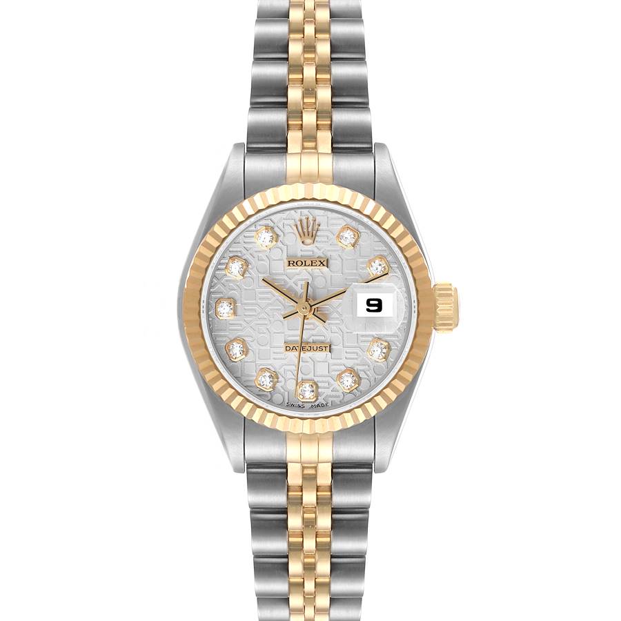 Rolex Datejust Steel Gold Anniversary Diamond Dial Ladies Watch 69173 Box Papers SwissWatchExpo