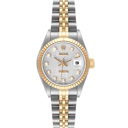 Photo of Rolex Datejust Steel Gold Anniversary Diamond Dial Ladies Watch 69173 Box Papers