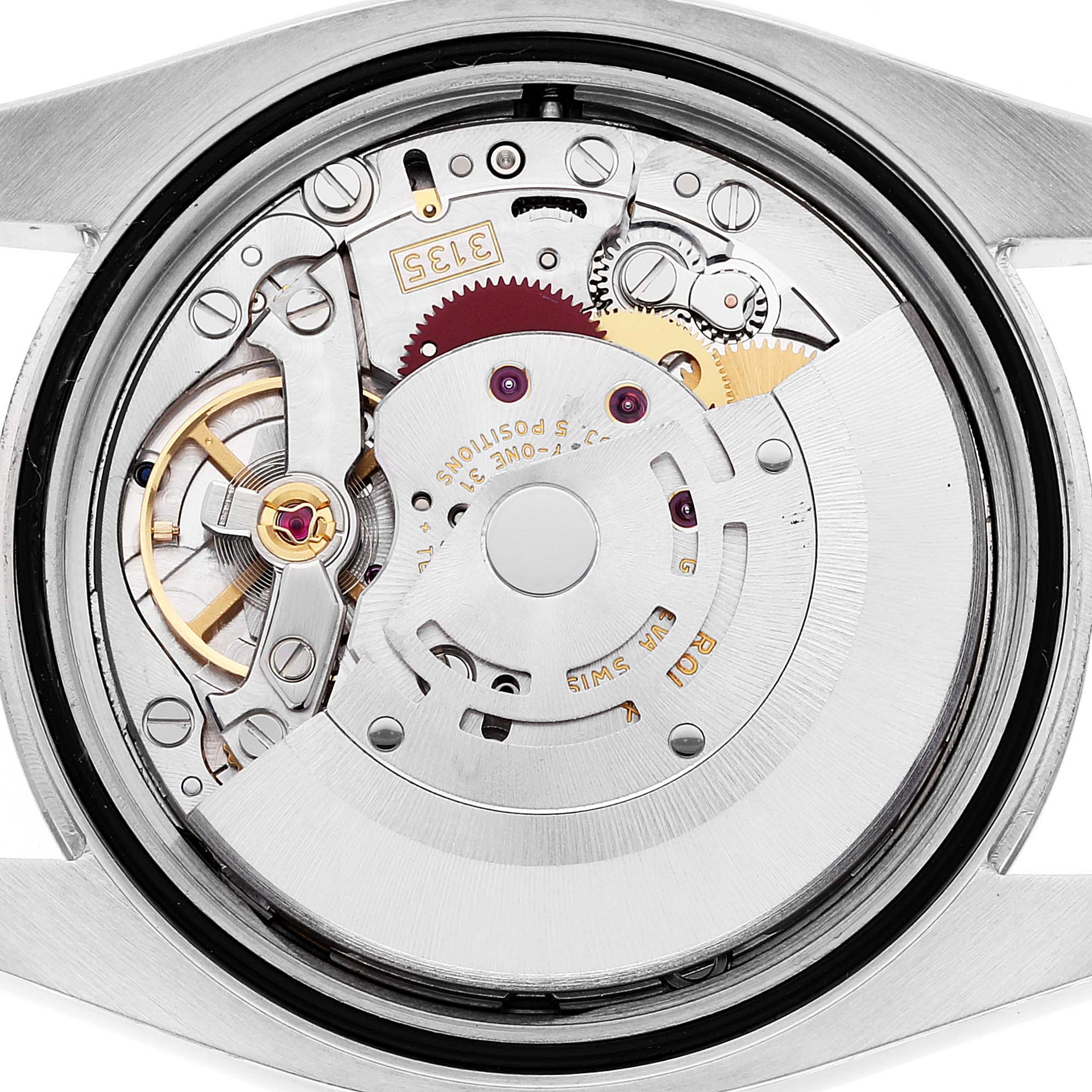This is an image of the movement and internal mechanism of a Rolex Datejust 116234 Men's Stainless Steel Black Dial 116234 Men's Stainless Steel Black Dial watch, shown from the back.